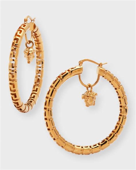 versace hoop earrings sale|Versace medusa head earrings.